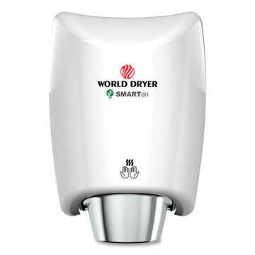 WORLD DRYER® Smartdri Hand Dryer, Aluminum, White freeshipping - TVN Wholesale